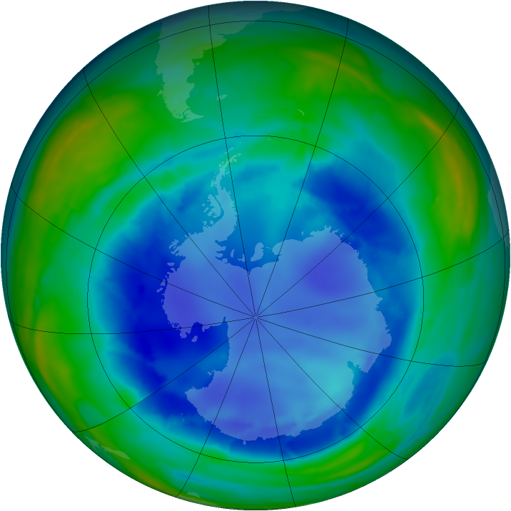Antarctic ozone map for 23 August 2008